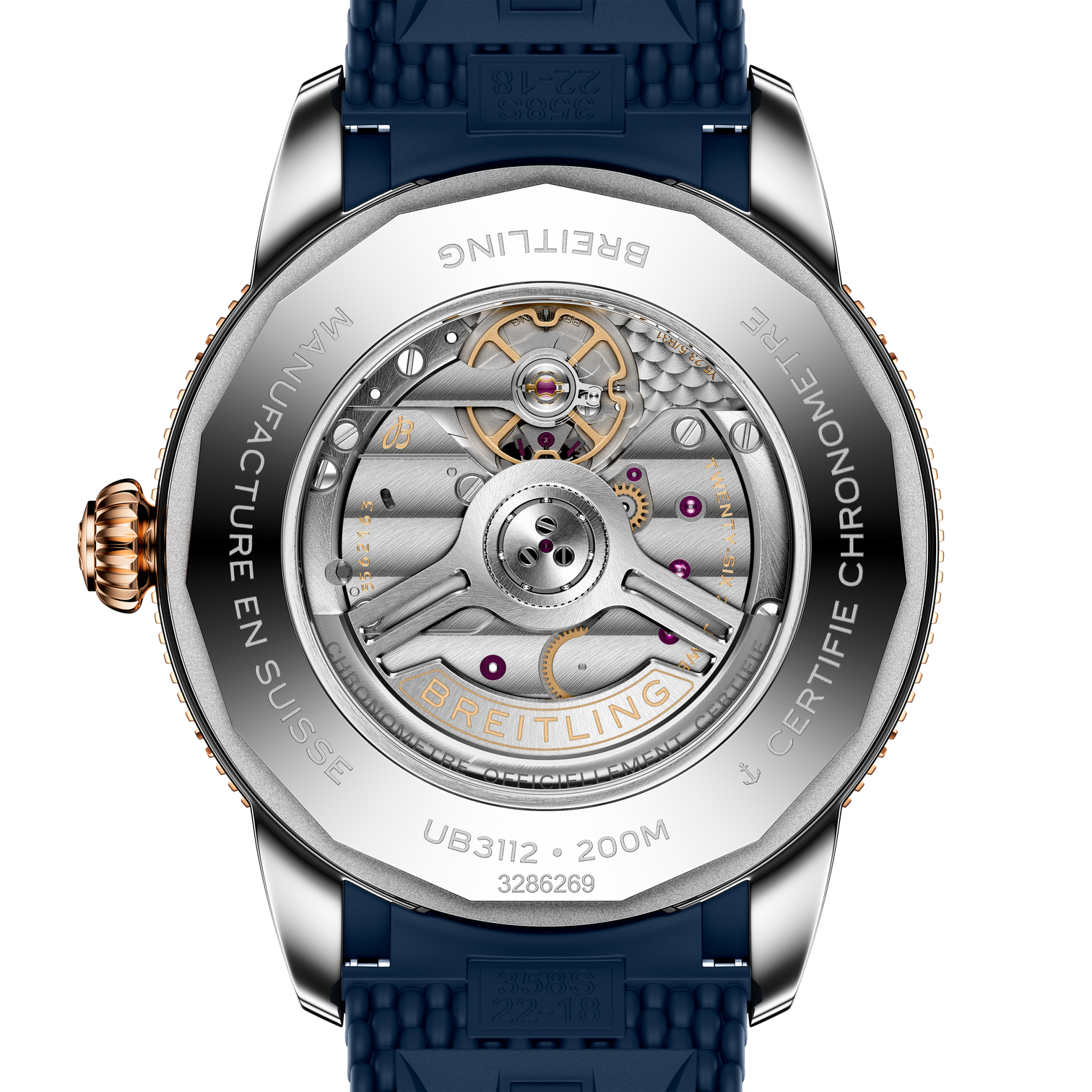 Breitling Superocean Heritage B31 Automatic 44 Watch Caseback with Rose Gold